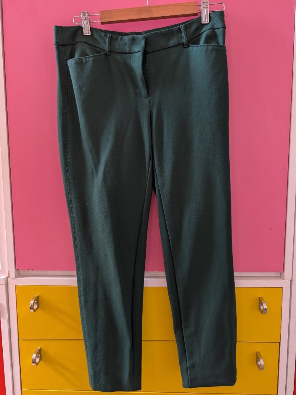 White House Black Market Slim Ankle Pants Forest Green Size 6R